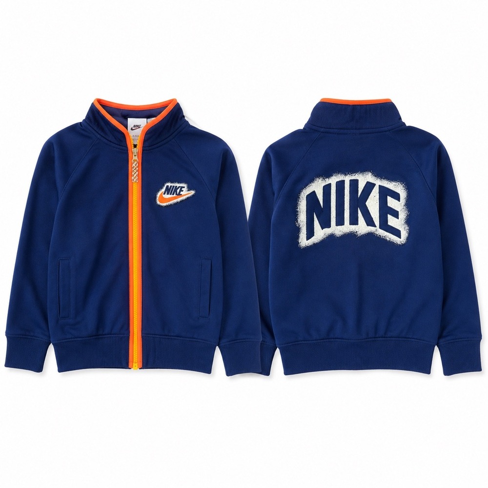 Nike Kids Track‎ Jacket Blue Orange Full Zip Logo Jacket 2T